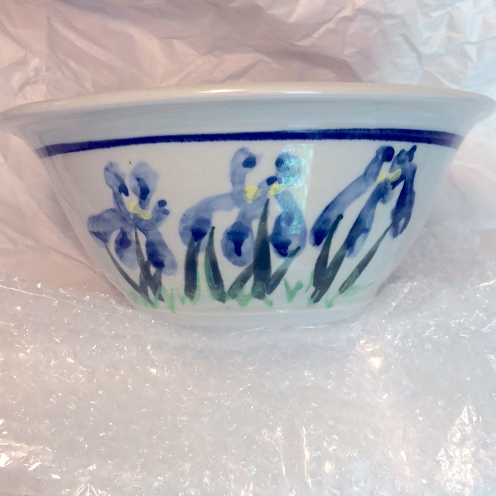 Studio Art Pottery Iris Bowl signed Morrison 5”x10”